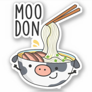 Moo-don Lustiger Udon Wortspiel Aufkleber