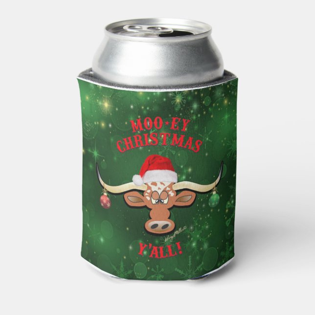 "MOO-ey-Weihnachten", Longhorn Steer Dosenkühler (Kanne Rückseite)