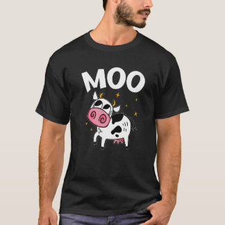 Moo Graphic Agriculture Agriculteur Bauer Tractor T-Shirt