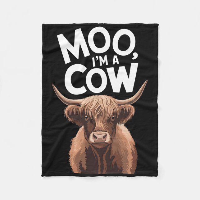 Moo I bin ein Kuhkostüm für Frauen Männer Kinder Fleecedecke (Vorderseite)