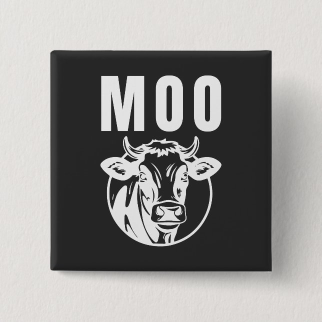 Moo I bin eine Kuhfabrik Button (Vorderseite)