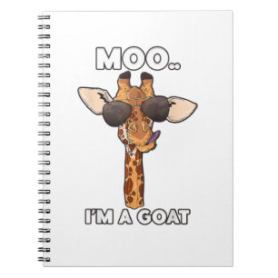 Moo I bin eine Ziege Giraffe Lover Animals Lover Z Notizblock
