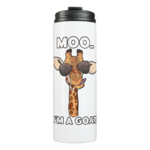 Moo I bin eine Ziege Giraffe Lover Animals Lover Z Thermosbecher