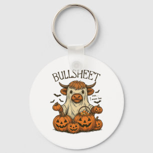 Moo... I Gemein Boo Bullsheet Cow Ghost Halloween Schlüsselanhänger