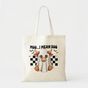 Moo I Gemein Boo Ghost Cow Funny Halloween Kuh Lov Tragetasche