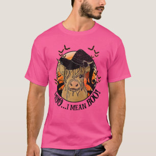 Moo I Gemein Boo Highland Kuh Halloween Blutmond T-Shirt