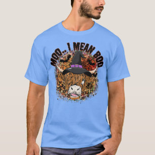 Moo I Gemein Boo Kuh Witch Hat Country Girl Hallow T-Shirt