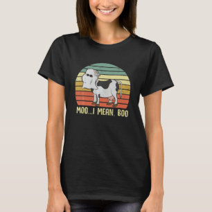Moo I Gemein Boo Vintag Ghost Kuh Funny Hallowen T-Shirt
