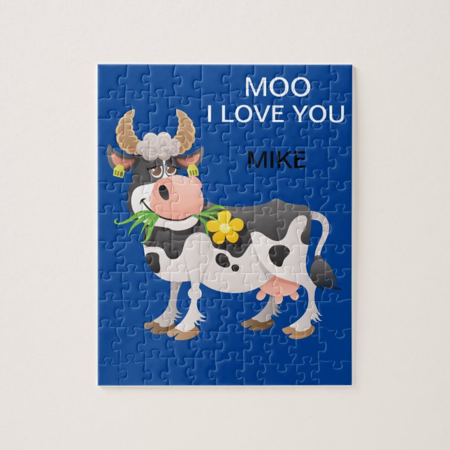 "MOO" ICH LIEBE, DASS DU PUZZLE PERSONALISIERT. (Vertikal)