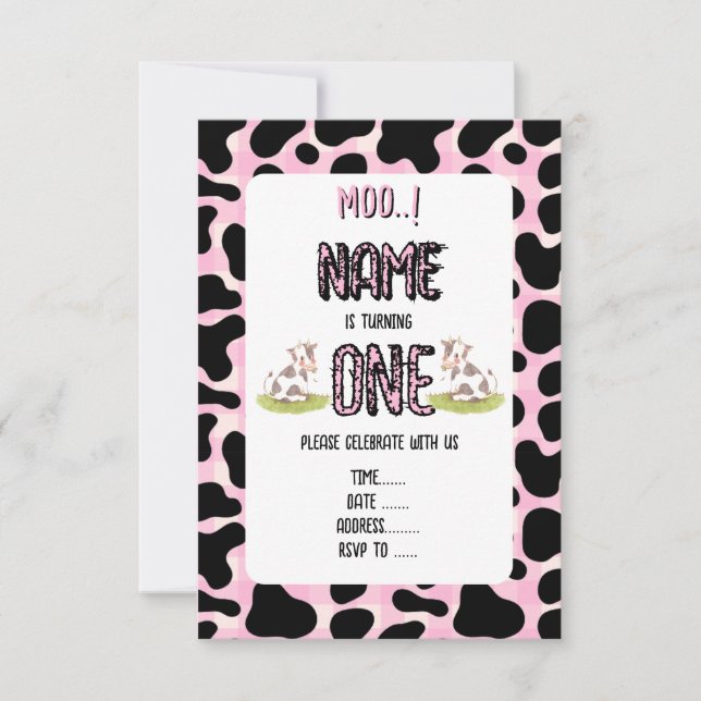 Moo, ich werde eins einladung (Vorderseite)