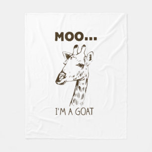 Moo I'm Goat Funny Graphic Giraffe Vintag Fleecedecke