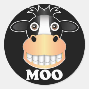 Moo - Klassischer Rundaufkleber, glänzende Runder Aufkleber