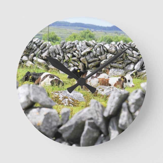 MOO-Kühe Runde Wanduhr (Vorderseite)