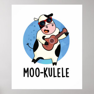 Moo-kulele Funny Ukulele Kuh Pub Poster