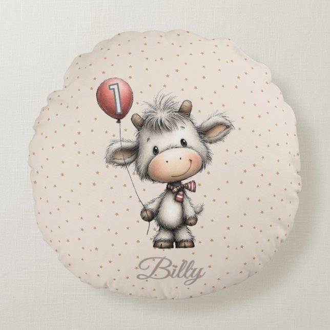 Moo Magic: Age One Edition! Rundes Kissen (Vorderseite)
