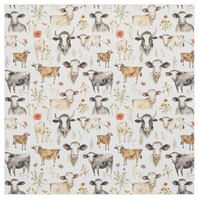 Moo Magic: Weiße Kuh Stoff (Muster)