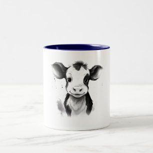 ☕🐄 "Moo-ment der Ruhe" Kuh-Tasse 🐄☕ Zweifarbige Tasse
