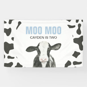 MOO MOO Ich bin zwei Kuh-Druck-Geburtstagsbanner Banner