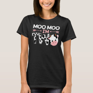 Moo Moo Ich bin Zwei Niedliche Metzger Milch Kühe T-Shirt