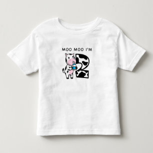 Moo Moo I'm Two 2. Birthday Funny Cow Sounds Kleinkind T-shirt