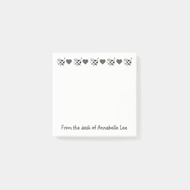 MOO-MOO-Liebe Post-it Klebezettel (Vorderseite)