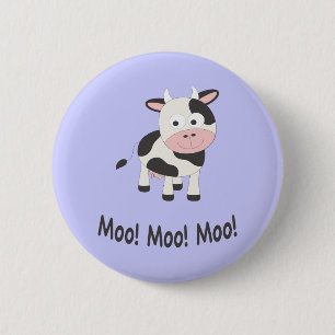 Moo Moo Moo Niedlicher Cartoon Kuh Button
