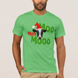 Moo Moo Moo Noël Père Noël Cow T-Shirt