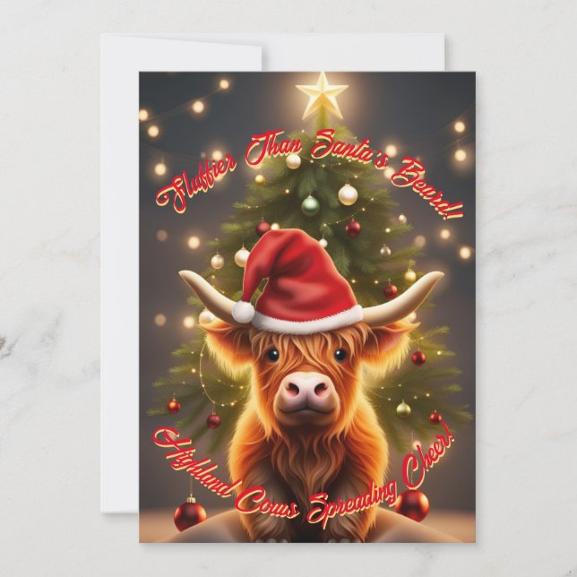 Moo Niedlich Highland Cow Country Weihnachten (Vorderseite)
