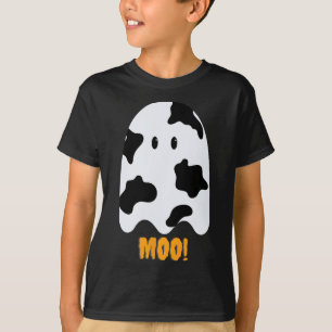 Moo! Niedlicher Spaß Kuh Print Ghost Halloween T-S T-Shirt