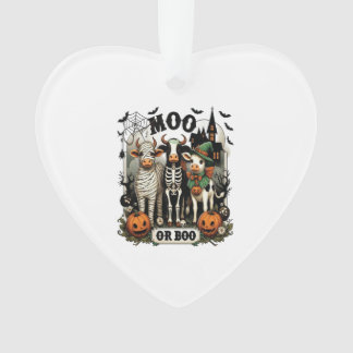 Moo oder Boo Halloween-Kuh Ornament