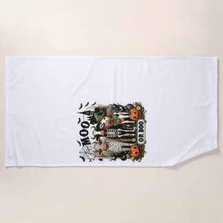 Moo oder Boo Halloween-Kuh Strandtuch