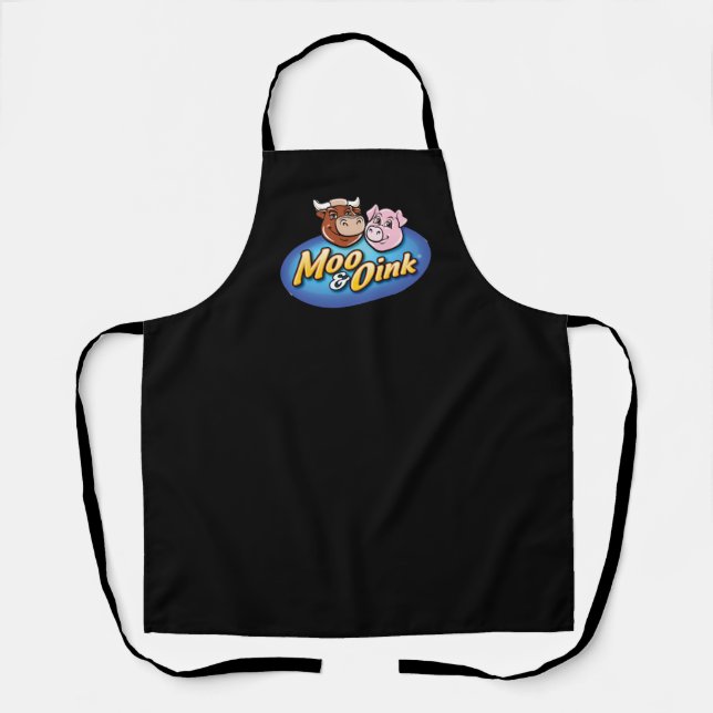 Moo & Oink Black Chef's Apron Schürze (Vorderseite)
