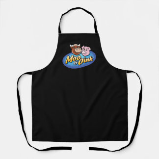 Moo & Oink schwarze Küchenschürze für Chefköche Schürze