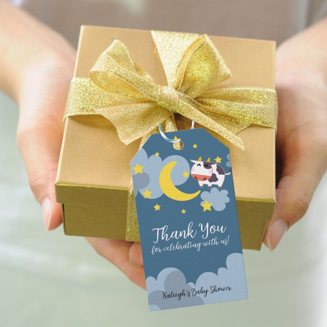 Moo Over the Moon Baby Shower Einladung Geschenkanhänger (Von Creator hochgeladen)