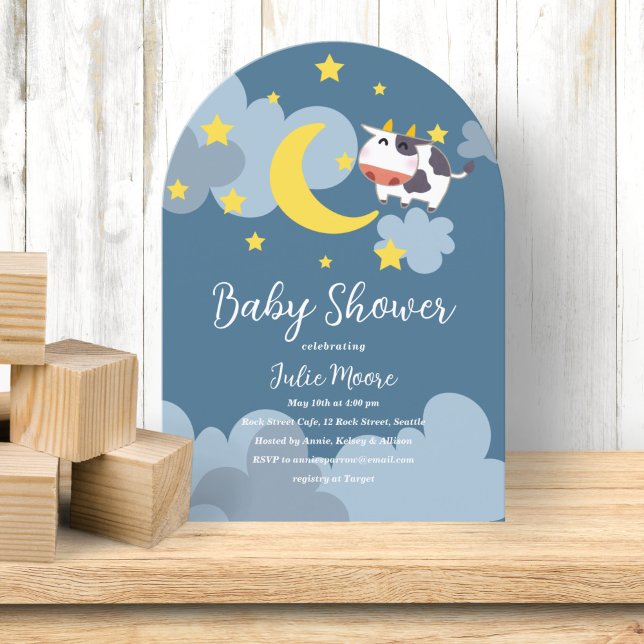 Moo Over the Moon Baby shower Invitation (Créateur téléchargé)