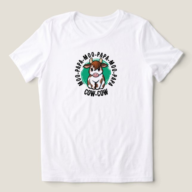 Moo Papa Cow Tri-Blend Shirt (Design Vorderseite)