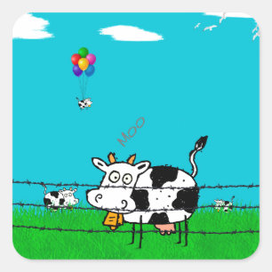 Moo Quadratischer Aufkleber