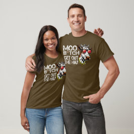 Moo raus aus dem Heu Funny Kuh mit Brille T-Shirt