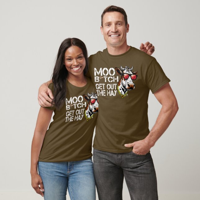 Moo raus aus dem Heu Funny Kuh mit Brille T-Shirt (Unisex)