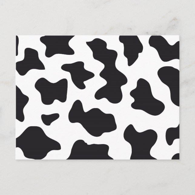 MOO Schwarz und Weiß Milchkuh Muster Druckgeschenk Postkarte (Vorderseite)