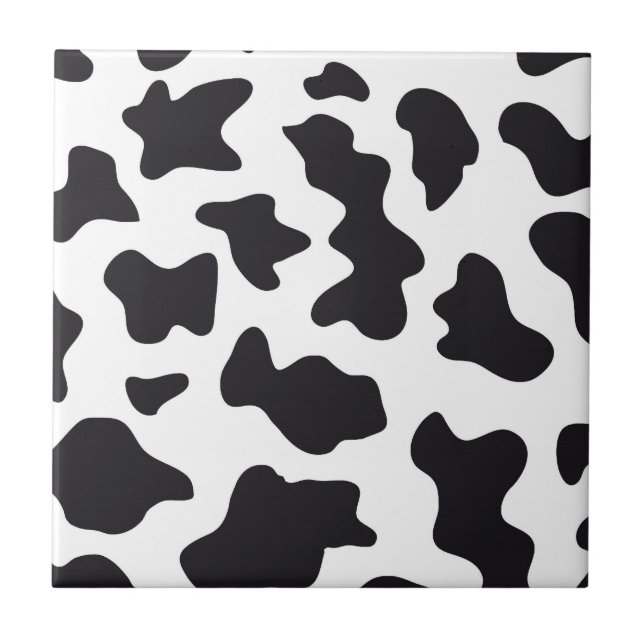 MOO Schwarz-Weiß-Milchkuh Muster Druckgeschenke Fliese (Vorderseite)