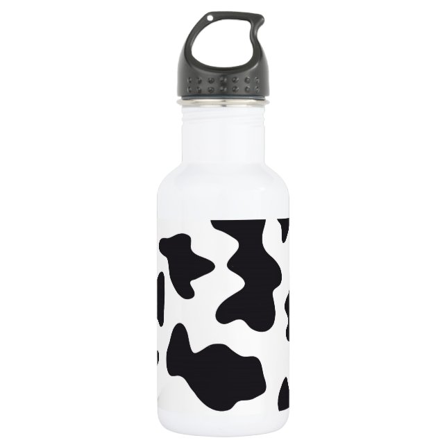 MOO-Schwarzweiss-Milchkuh-Muster-Druck Edelstahlflasche (Vorderseite)