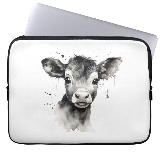 🔌 💻 "Moo-Tech" Kuh Print Electronics Bag 💻 🔌 Laptopschutzhülle (Vorderseite)