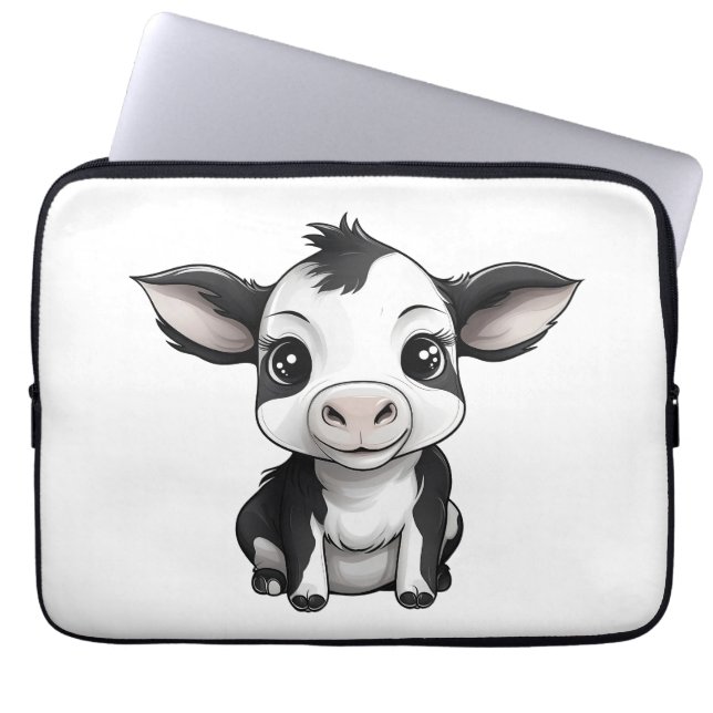 🔌 💻 "Moo-Tech" Kuh Print Electronics Bag 💻 🔌 Laptopschutzhülle (Vorderseite)