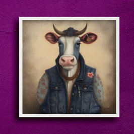 Moo-Tique Denim - Die sonnige Kuh in einem Kostümp Poster