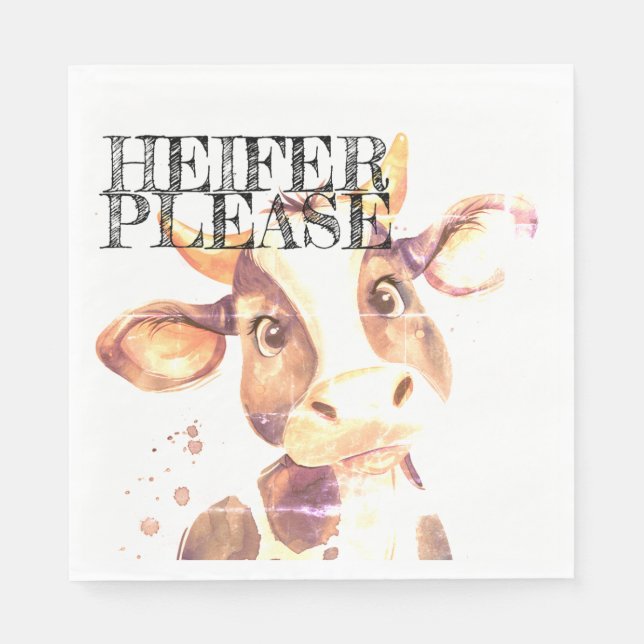 Moo-ve Over langweilige Napkins: Heifer bitte Serviette (Vorderseite)