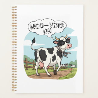 "Moo-ving On" Cow - Funny & Stylish Farm Humor! Planer