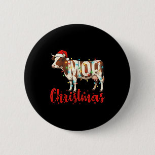 Moo Weihnachten Lustige Kuhliebhaber Rinder Bauer Button