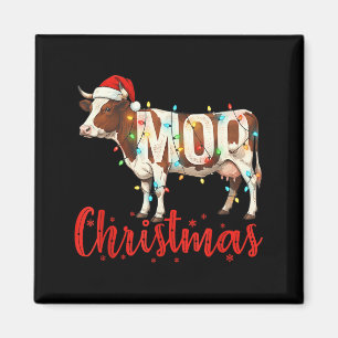 Moo Weihnachten Lustige Kuhliebhaber Rinder Bauer Magnet