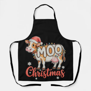 MOO Weihnachten Xmas Lichter Kuh Landwirt Landwirt Schürze